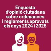 Imatge d'enquesta d'opiniÃ³ ciutadana sobre ordenances i reglaments aprovats els anys 2024 i 2025